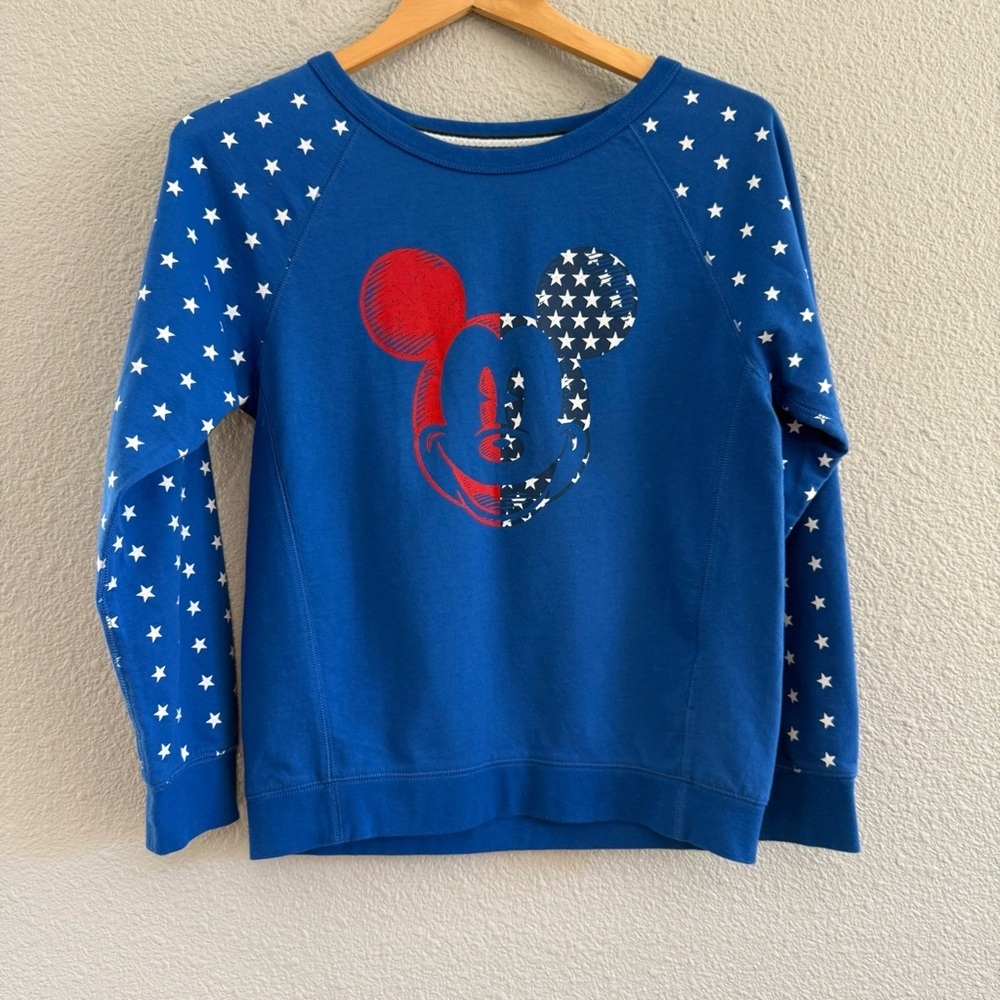 Disney Parks Sweater‎ Mickey Mouse Stars Size Small Patriotic